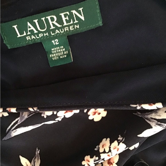 Ralph Lauren Navy Floral Jersey Maxi Dress Size 12 - Picture 7 of 10